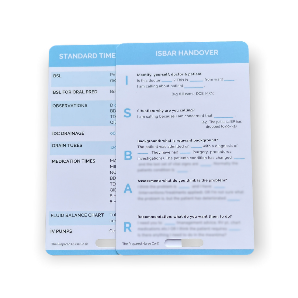 Nursing Reference Cards