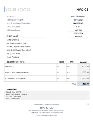 Free Invoice Templates Customize Your Invoices eProcessify