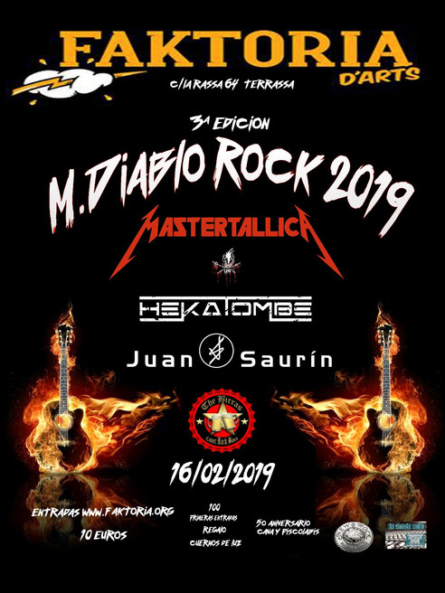 Mastertallica cabeza de cartel del M. Diablo Rock 2019