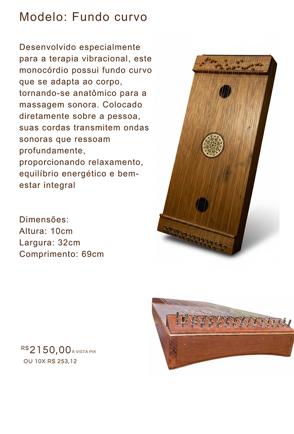 Instrumento monocórdio vibracional que harmoniza corpo, mente e espírito