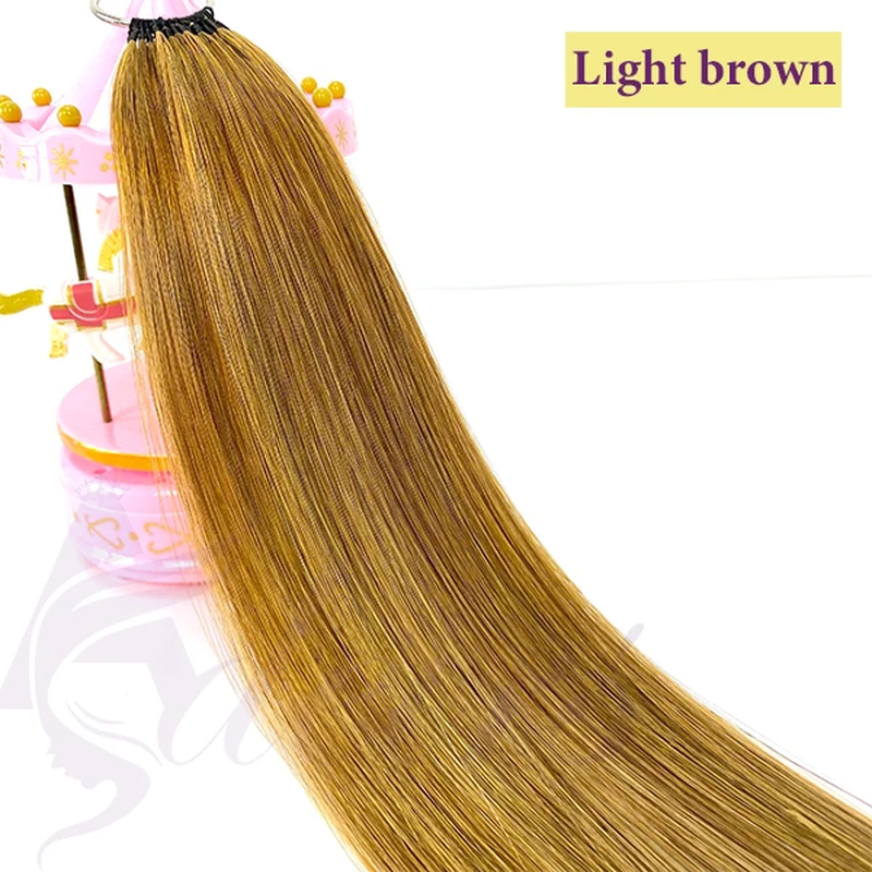 Feather New Hair Extensions Straight Natural Real Human Hair Microring Hair Exte