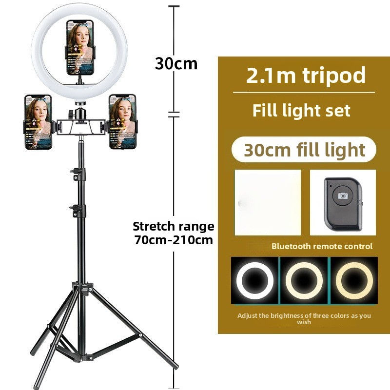 Thumbnail: Adjustable Ring Fill Light with Tripod for Phone Camera