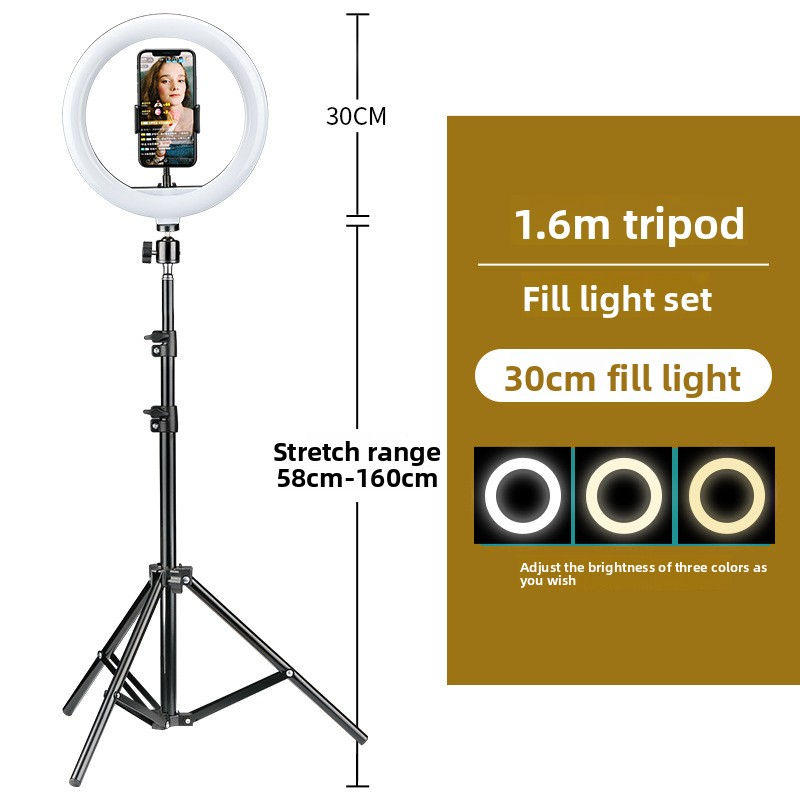 Thumbnail: Adjustable Ring Fill Light with Tripod for Phone Camera