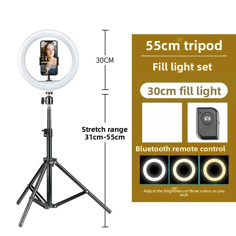 Thumbnail: Adjustable Ring Fill Light with Tripod for Phone Camera