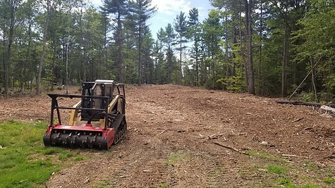 Forestry mowing equipment on a completed project