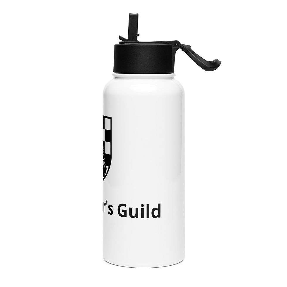 Thumbnail: The Scholars Guild Stainless steel water bottle with a straw lid