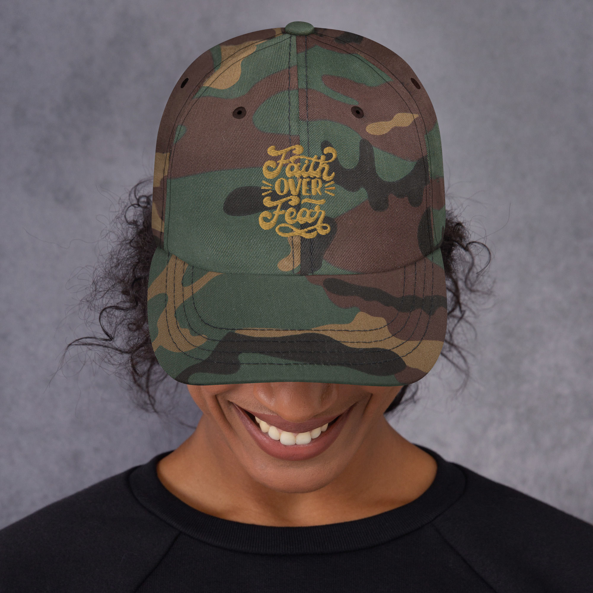 Faith Over Fear Camo Hat (embroidered)