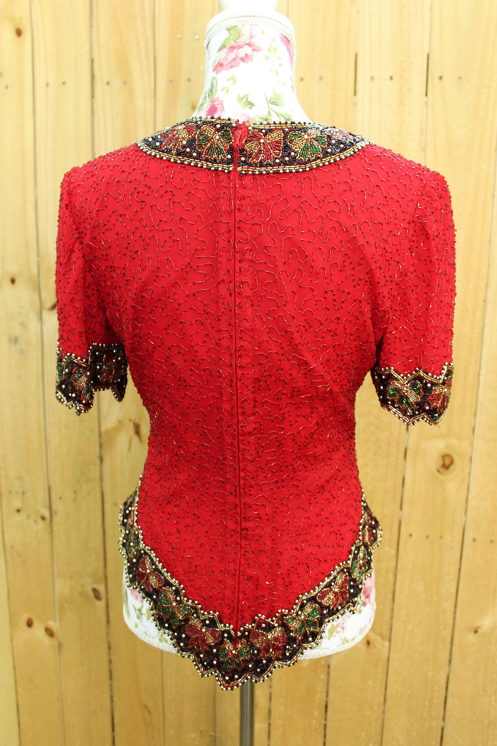 80s Laurence Kazar Beaded Sequin Top reclaimthreads