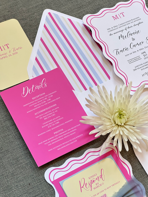 Fucshia Semi-Custom Wedding Invitation