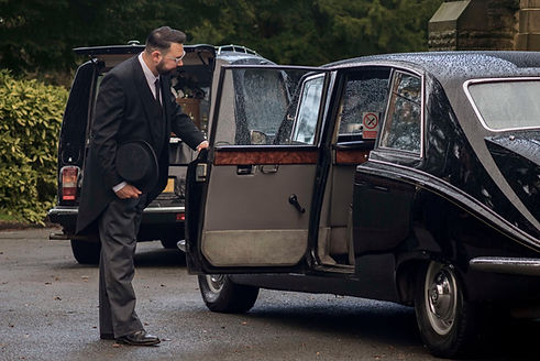 Vintage funeral vehicle