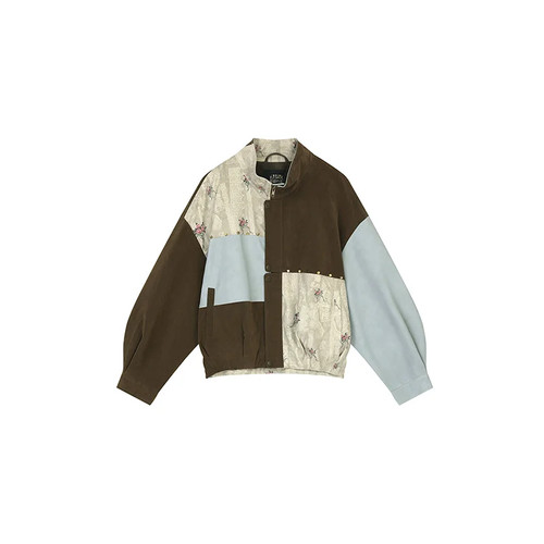 Vintage Patchwork Colorblock Utility Jacket | élève
