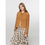 Thumbnail: Suede tan jacket styled with plaid skirt and denim boots front view