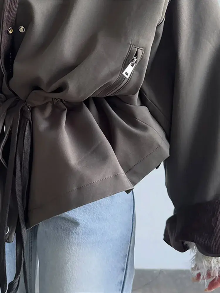 Thumbnail: Oversized Utility Jacket with Suede Collar