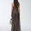 Thumbnail: Metallic Paisley Print Silk Slip Dress back view
