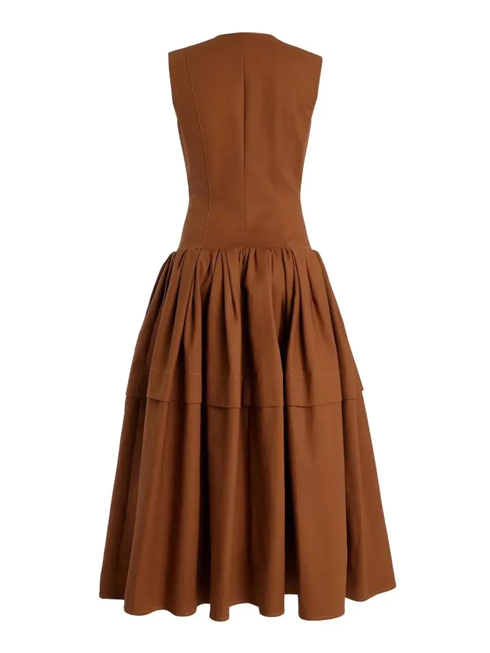 Thumbnail: brown zip front maxi dress front view