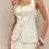 Thumbnail: Button Down Sleeveless Top and Skirt Set