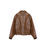 Thumbnail: brown 90s vintage leather jacket front view flatlay