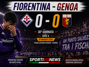 Fiorentina-Genoa 0-0: un punto salvezza tra i fischi del Franchi.