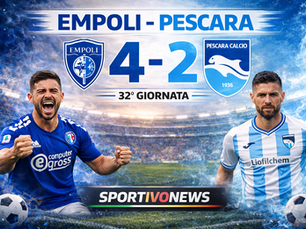 Serie B: Empoli, vittoria di carattere 4-2 al Pescara in un match ricco di emozioni