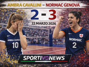 Volley B2 F: Ambra Cavallini sfiora l’impresa contro la capolista Normac Genova.