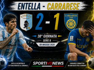 Entella salva, Carrarese ko: a Chiavari finisce 2-1 nella notte delle emozioni.