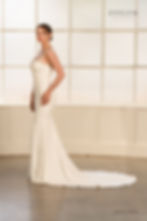 Thumbnail: Brynn | S241913
Gown Info
Introducing our alluring wedding dress designed to captivate and enchant. The low neckline is transformed into an elegant square neckline style, accentuated by delicate lace appliques. The crepe mermaid skirt adds a touch of sophistication and grace. The lace straps could also be worn as a draped lace off-shoulder sleeves, adding a romantic and whimsical touch. The asymmetrical lace appliques gracefully adorn the dress, creating a unique and modern look. The neckline and sleeves are further adorned with shimmering beadwork, adding a hint of sparkle. Embrace the allure of this gown on your special day, where you'll exude elegance and timeless beauty.

Material
Color & Size
Shown in Ivory/Ivory

Available Sizes: 2 - 28 / 14W - 32W Size Chart