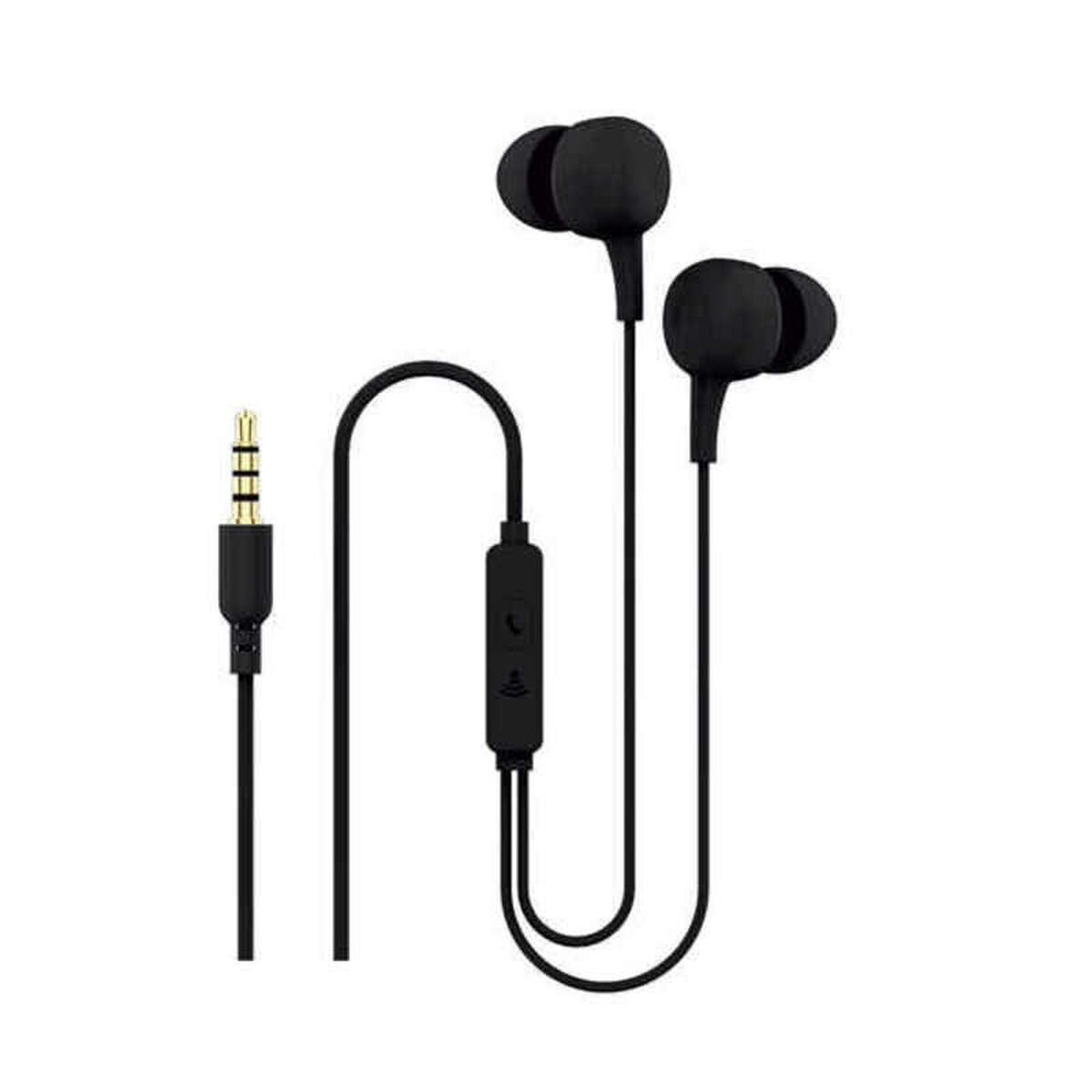 KSIX Ergonomic Wired Headphones with Microphone Black