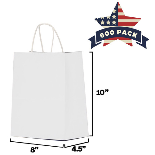 Kraft Paper Bag with Handles 8" x 4.5" x 10" Qutuus
