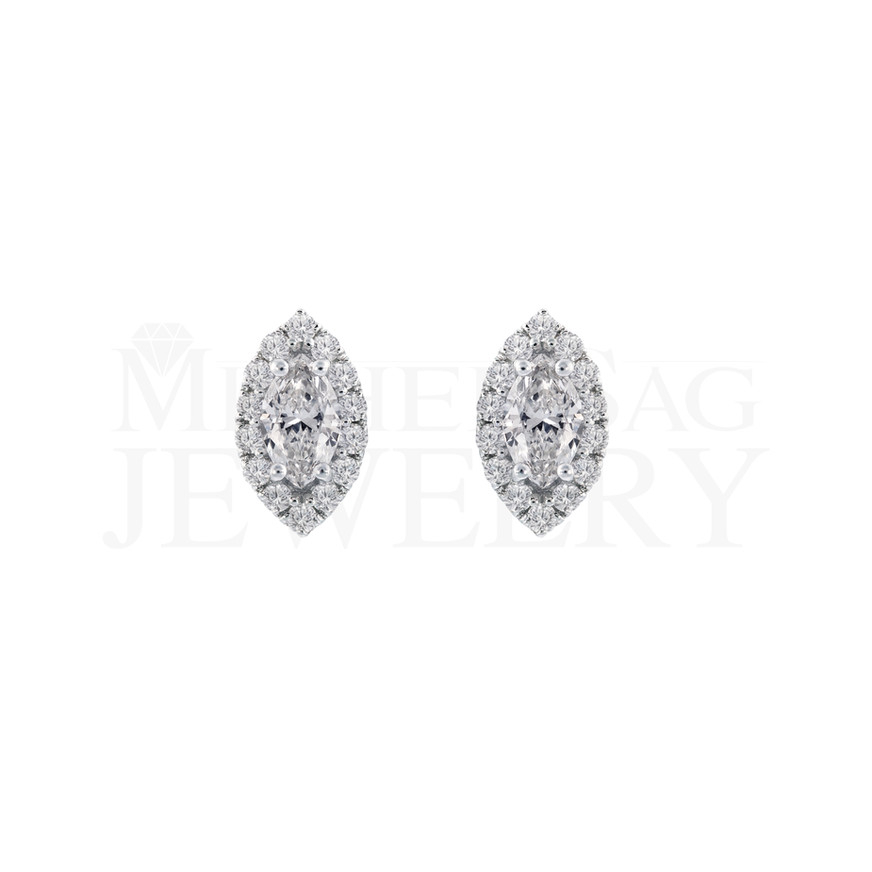1.12 Ct Halo Diamond Earrings