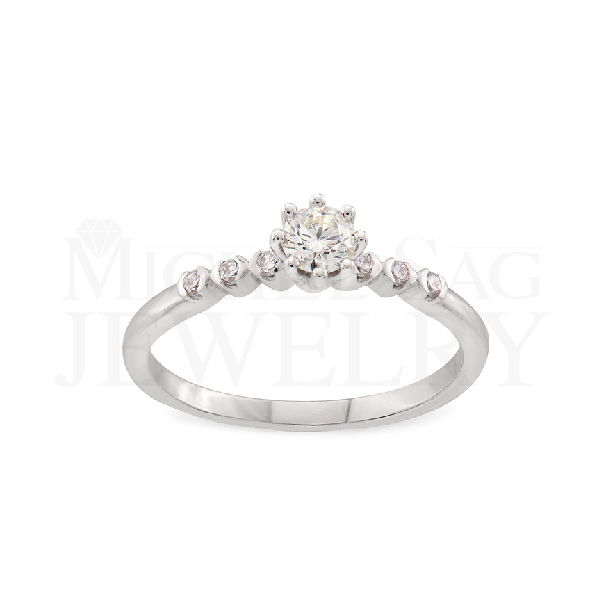 Elegant 1.36 ct Round Cut Diamond Ring Featuring Accent Side Stones