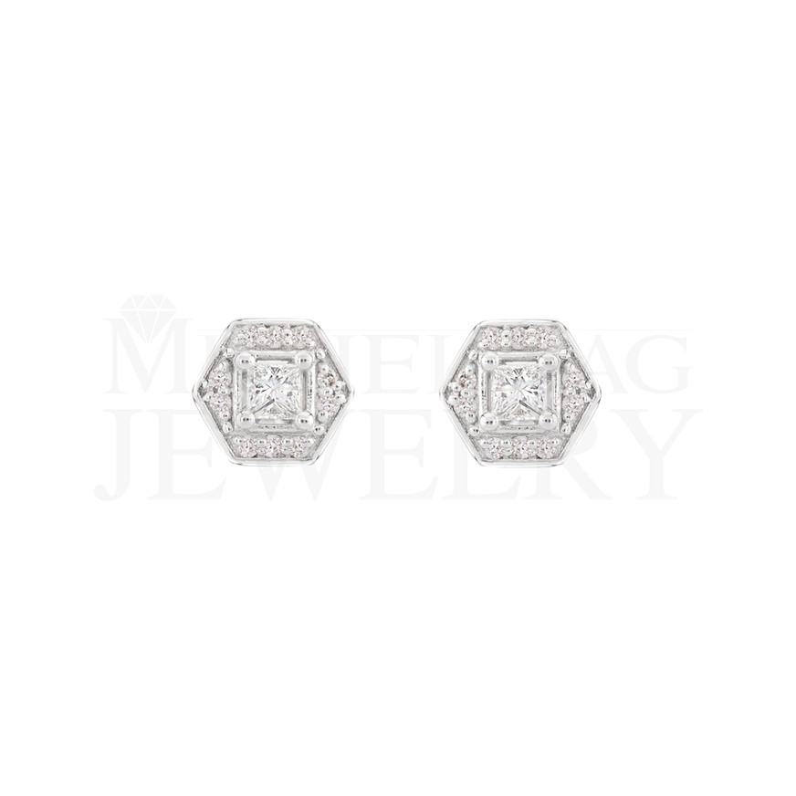1.84 Ct Halo Diamond Earrings