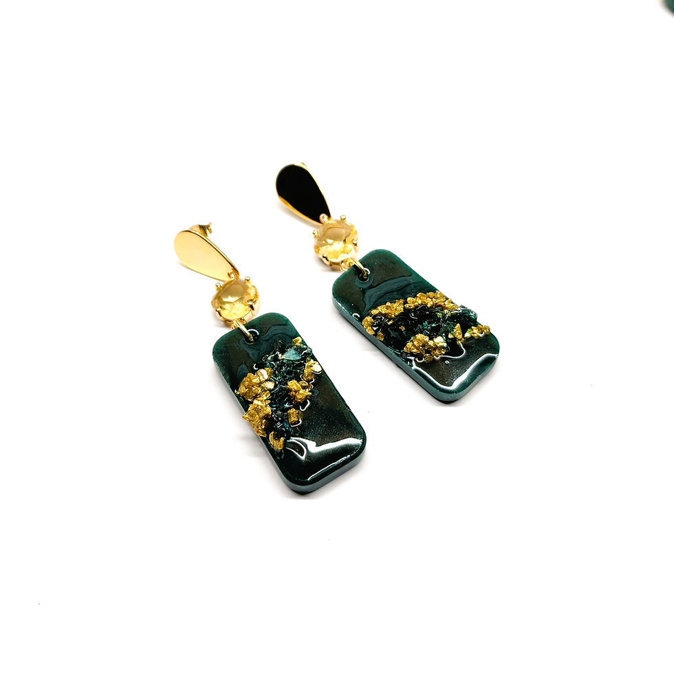 Thumbnail: Emerald Geode Earrings