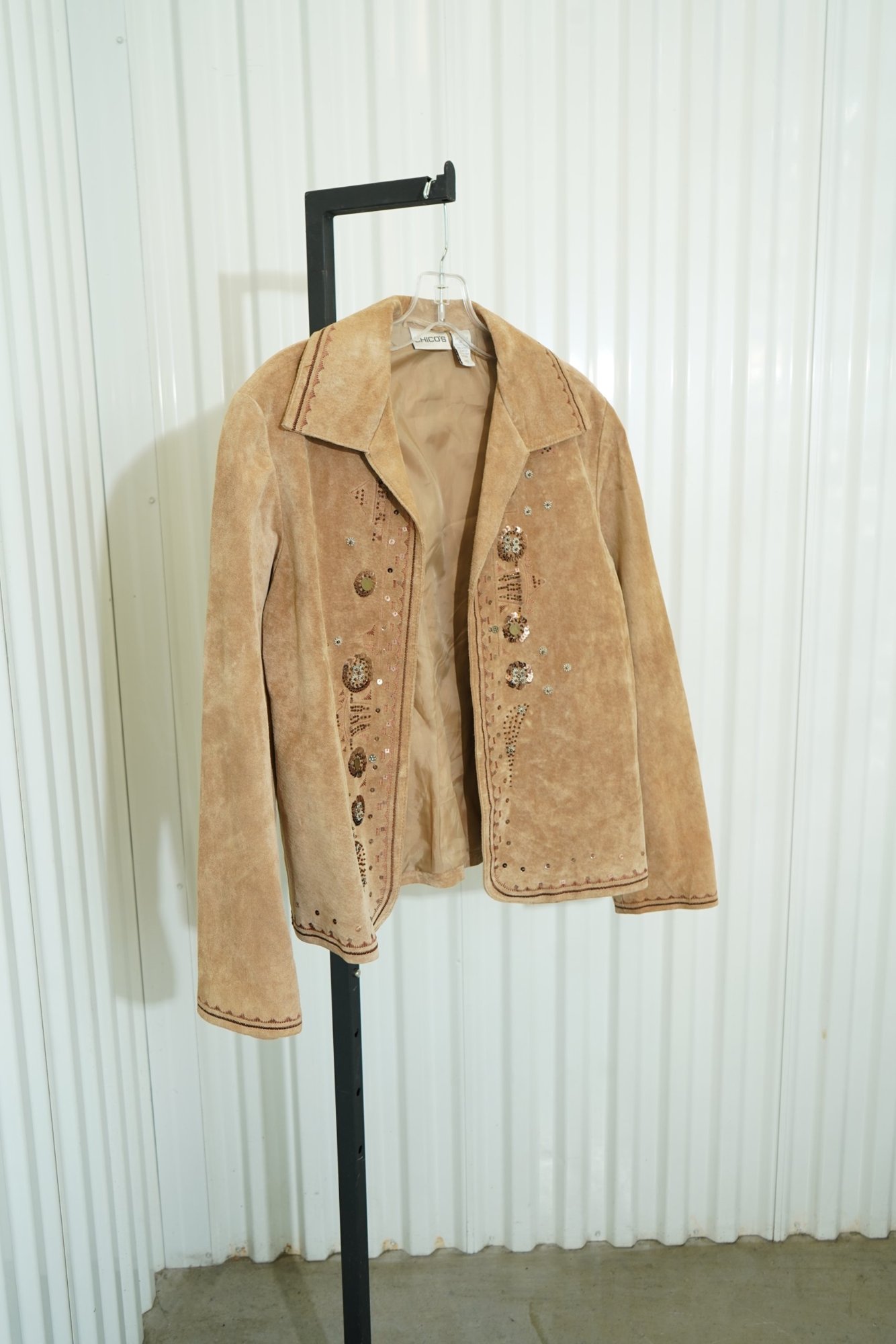 CHICO'S Vintage Suede Jacket with Button Details, image 5