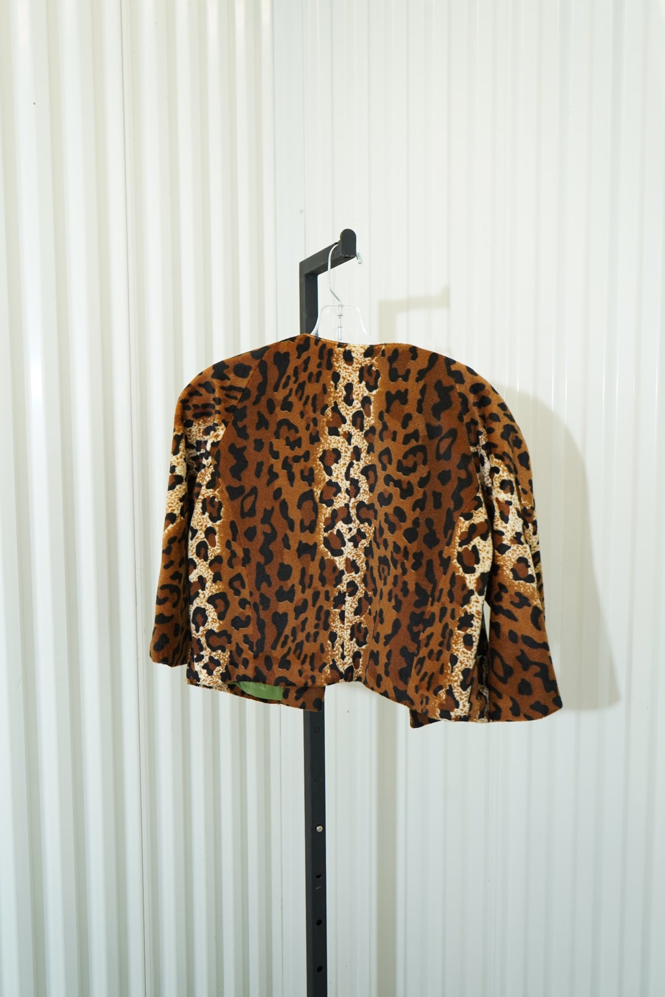 90s Central Falls Leopard Faux Fur Crop Jacket, image 7