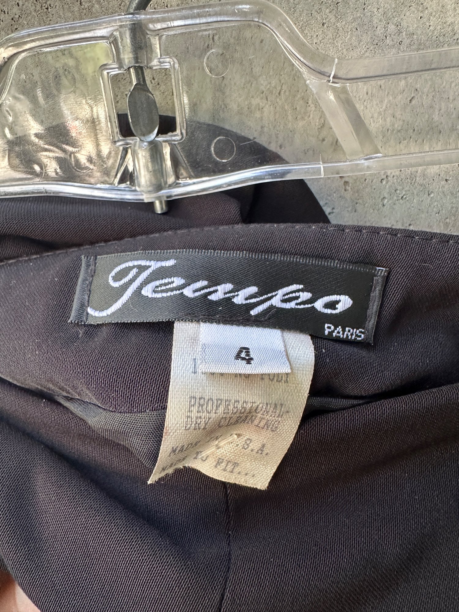 1980s-1990s Tempo Paris Black Wide Slit Sheer Layered Leg Trousers, image 4