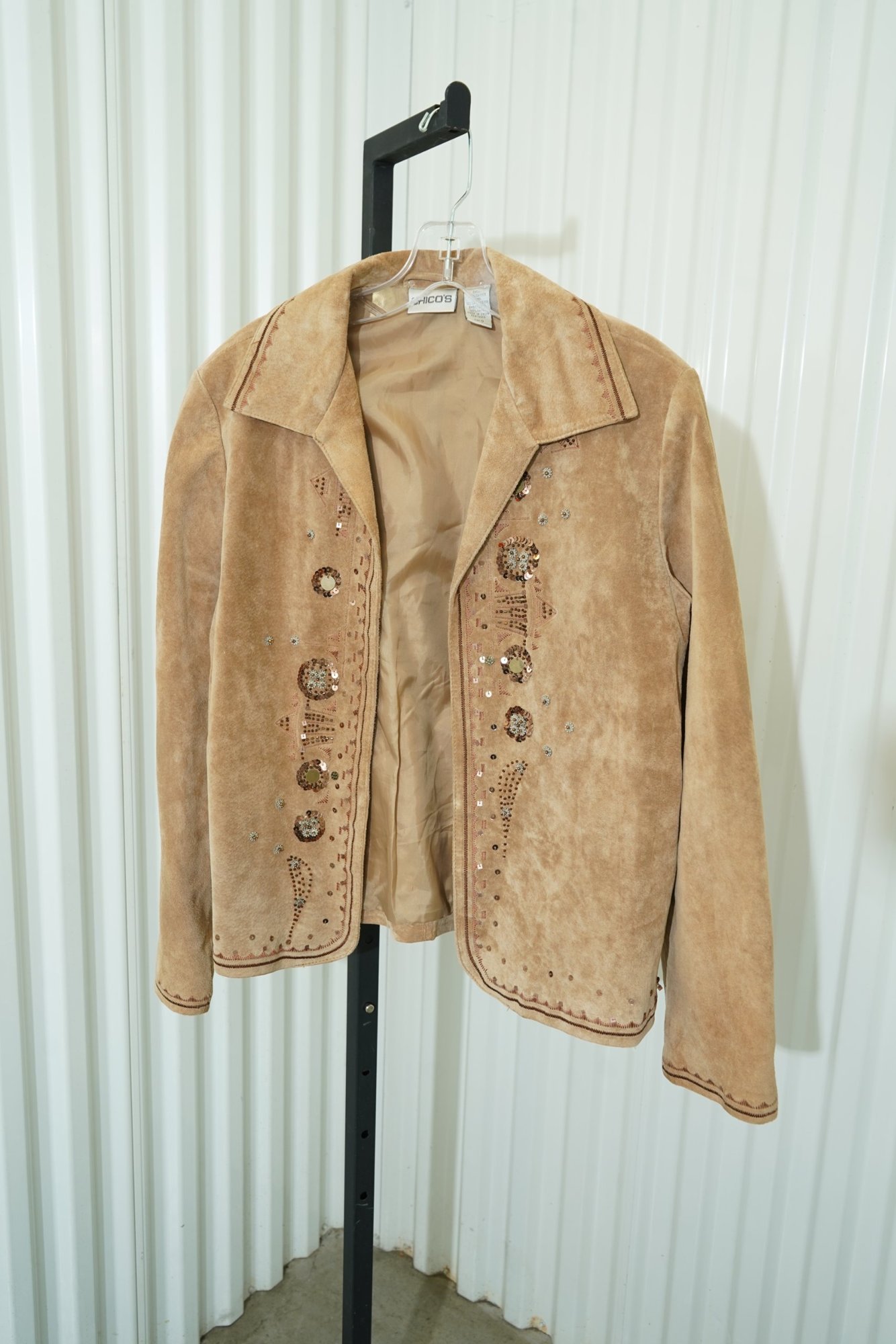 CHICO'S Vintage Suede Jacket with Button Details, image 2