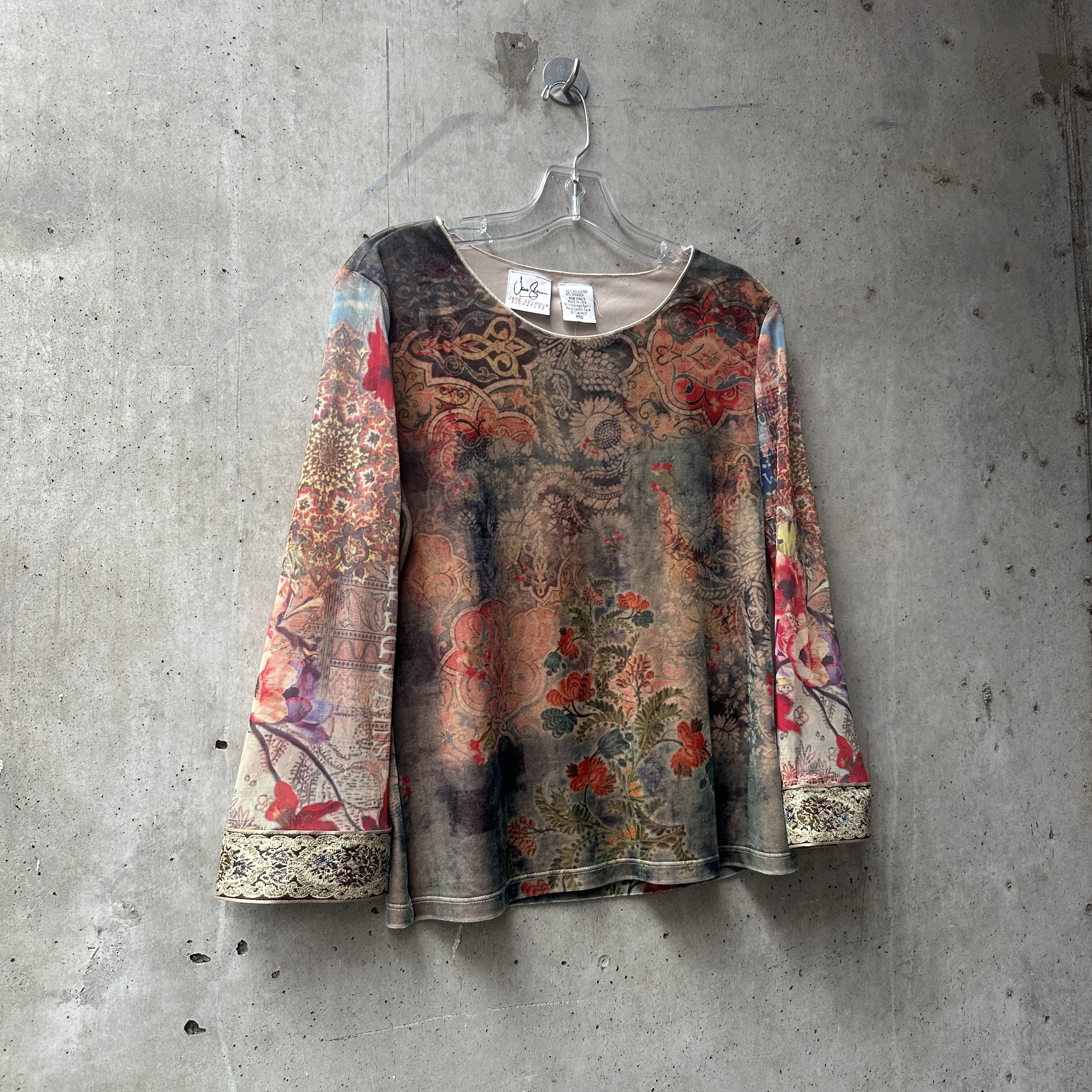 Jane Seymour Signature Boho Mesh Sleeve Top, image 2