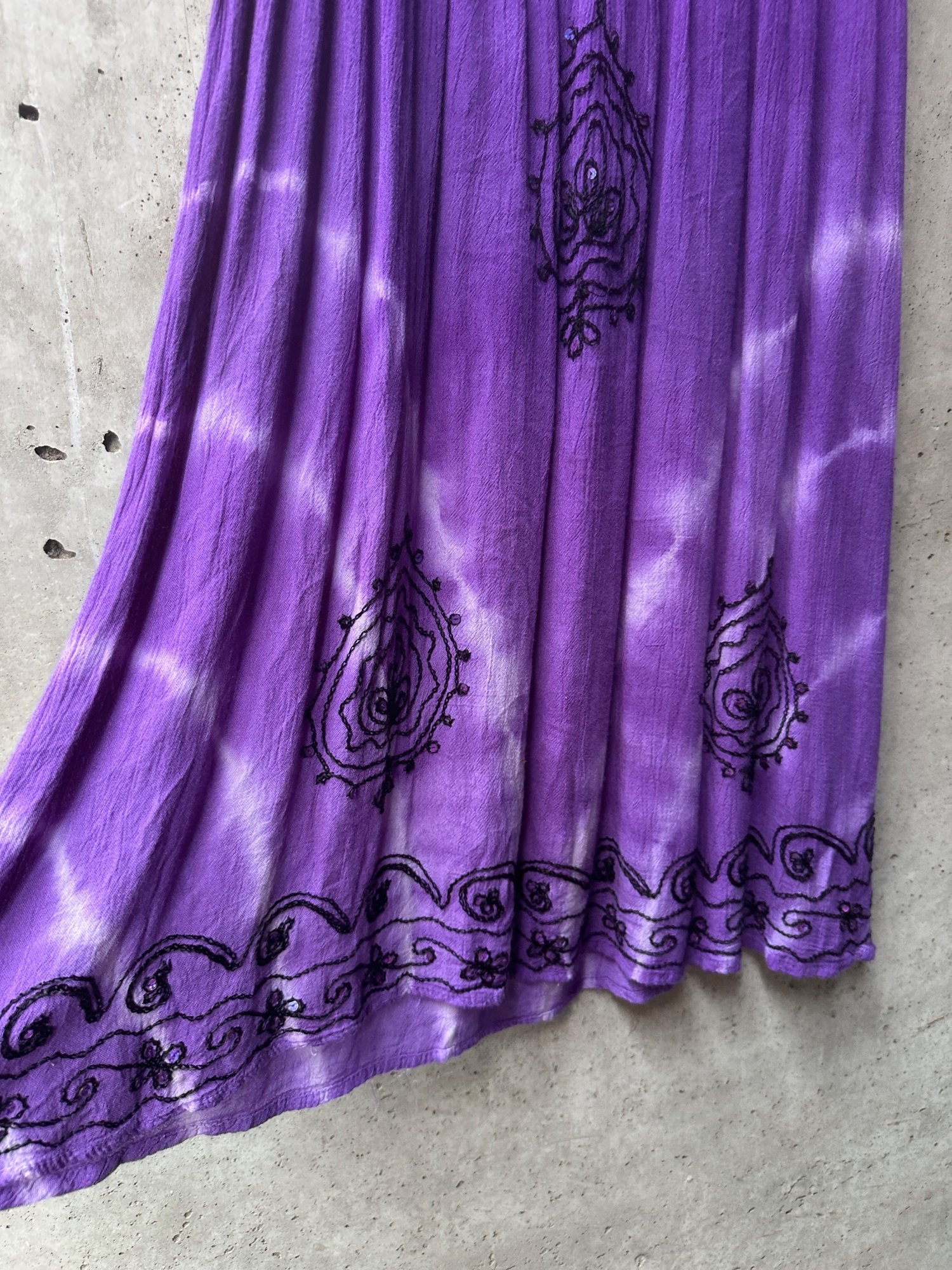 1990s-2000s India Boutique Purple Tie-Dye Sleeveless Dress, image 4