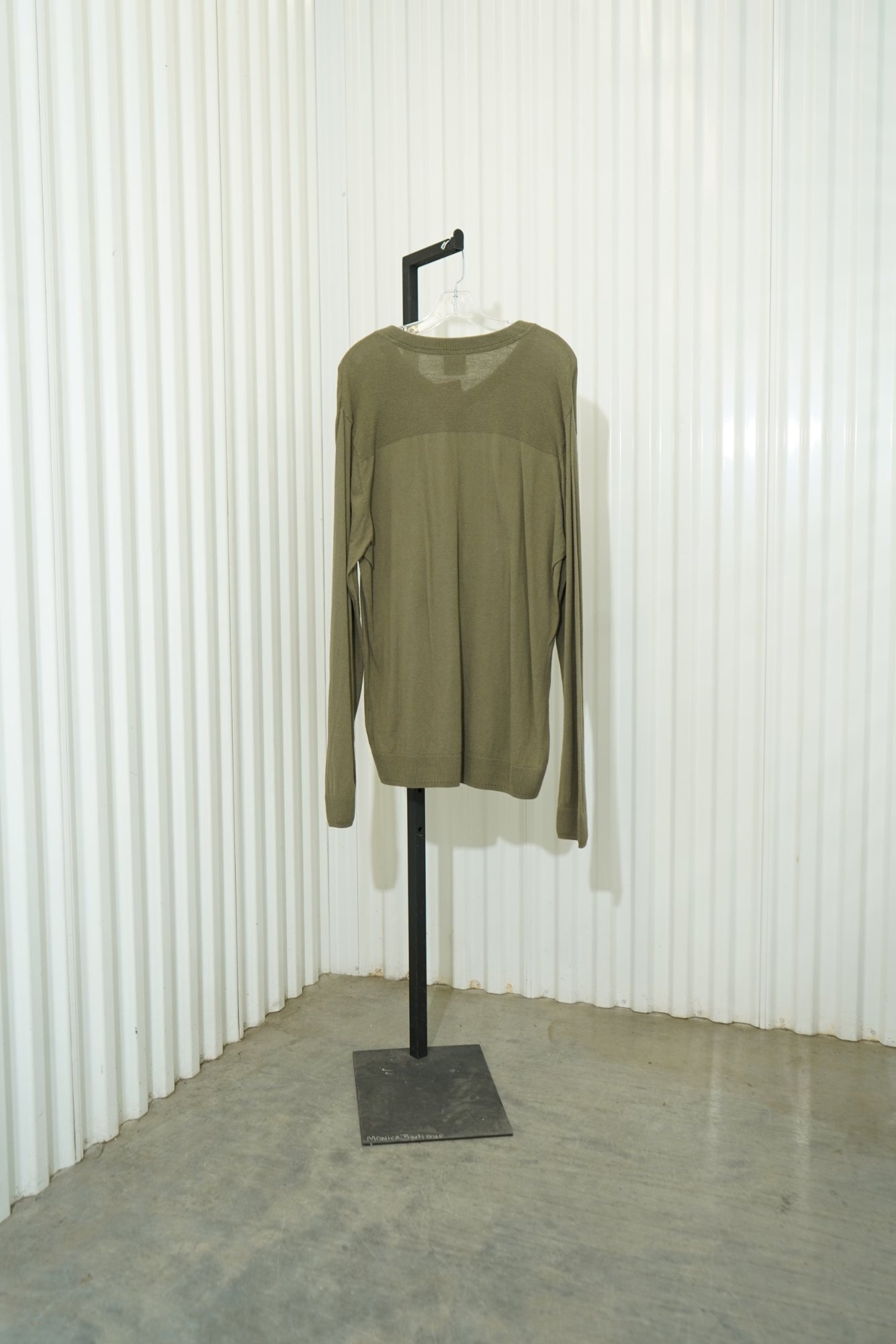 80s Oakley Sage Green V Neck 100% Cotton Long-Sleeve Sweater, image 6