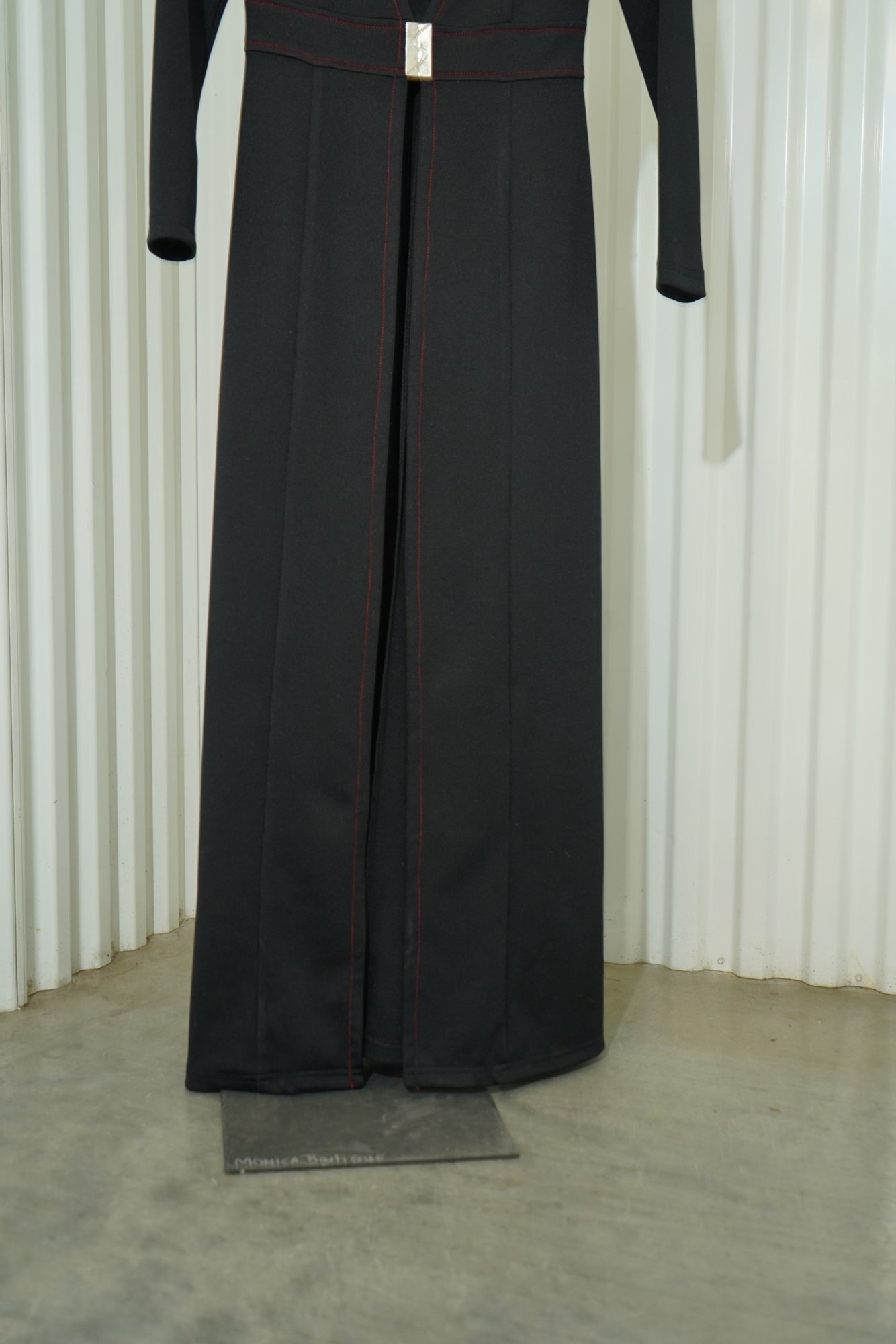 2000s-2010s PiaoYa Long Black Belted Coat Dress, image 4
