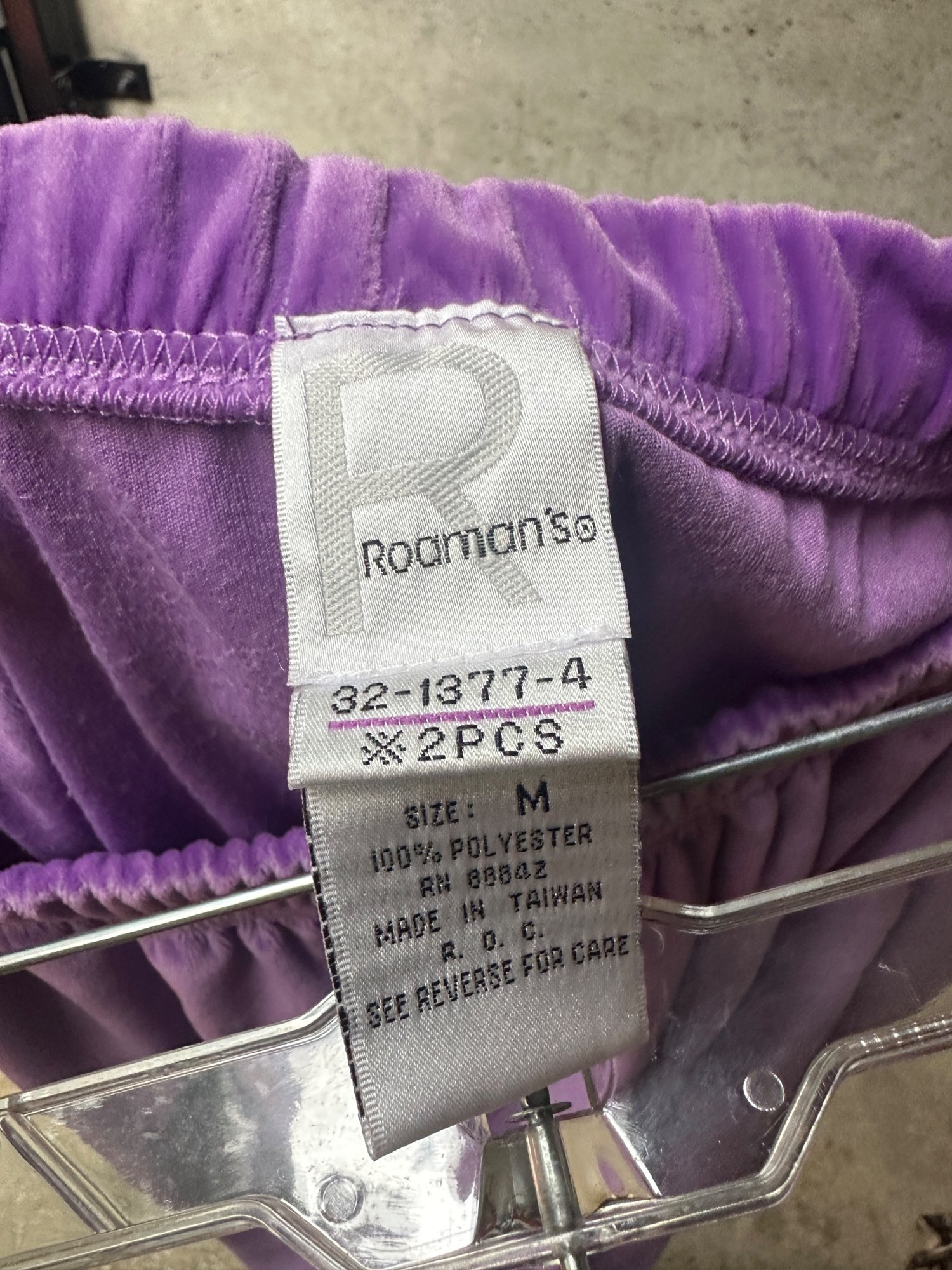2000s Roaman's Purple Velour Sweatpants, image 4