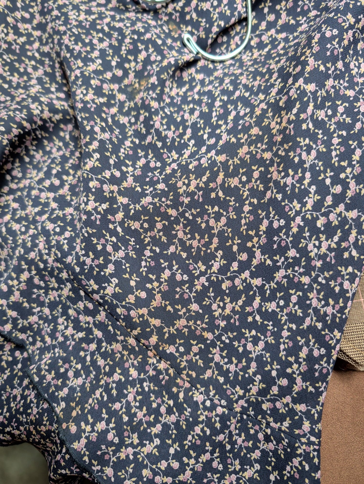 90s Lane Bryant Floral Print Ruffle Hem Midi Skirt, image 6