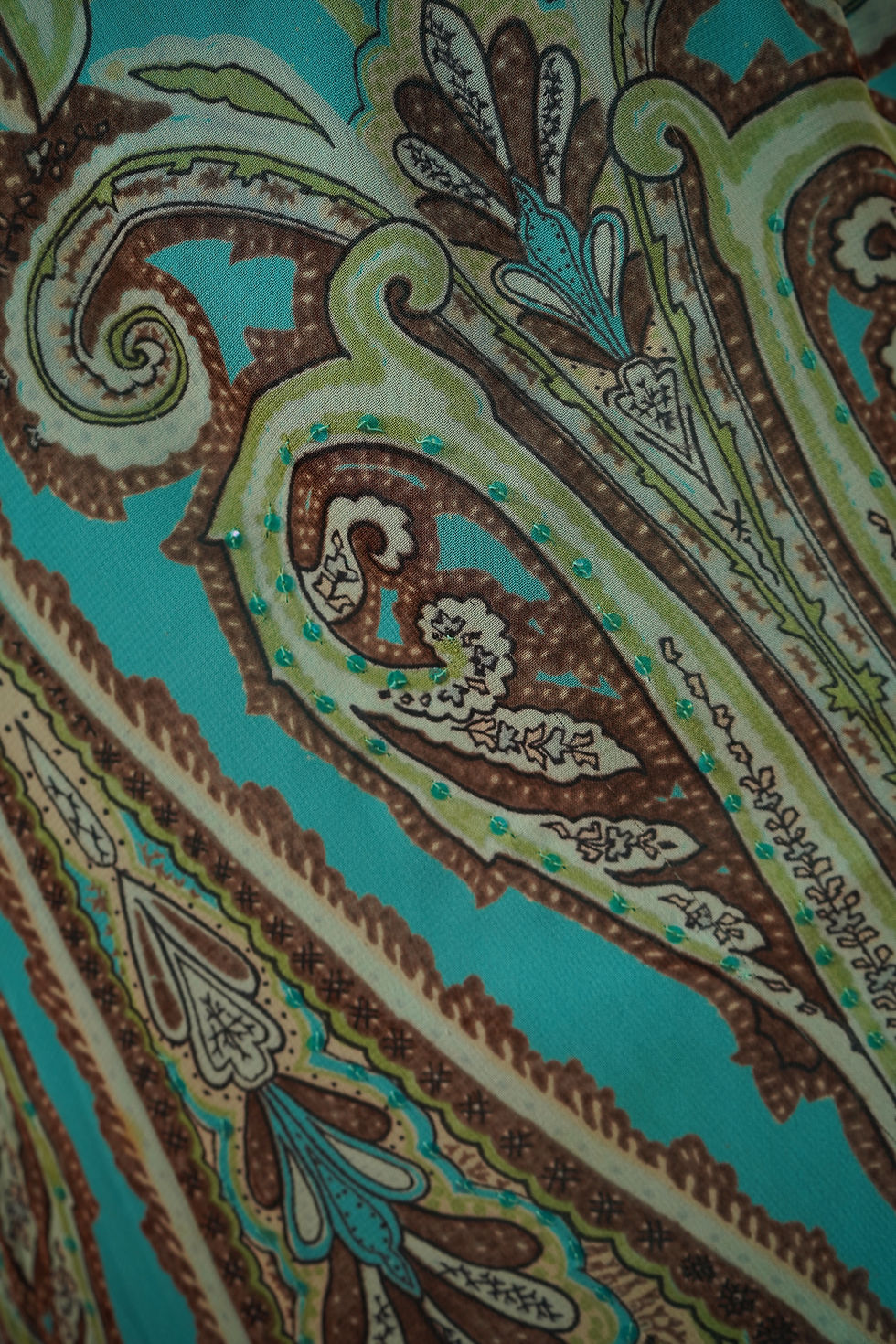 Thumbnail: Nostalgia Blue Paisley Print Maxi Skirt