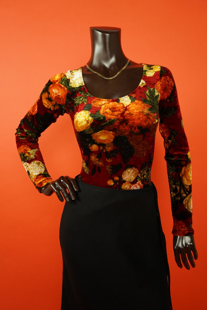 Thumbnail: AMAZONE Velvet Floral BodySuit