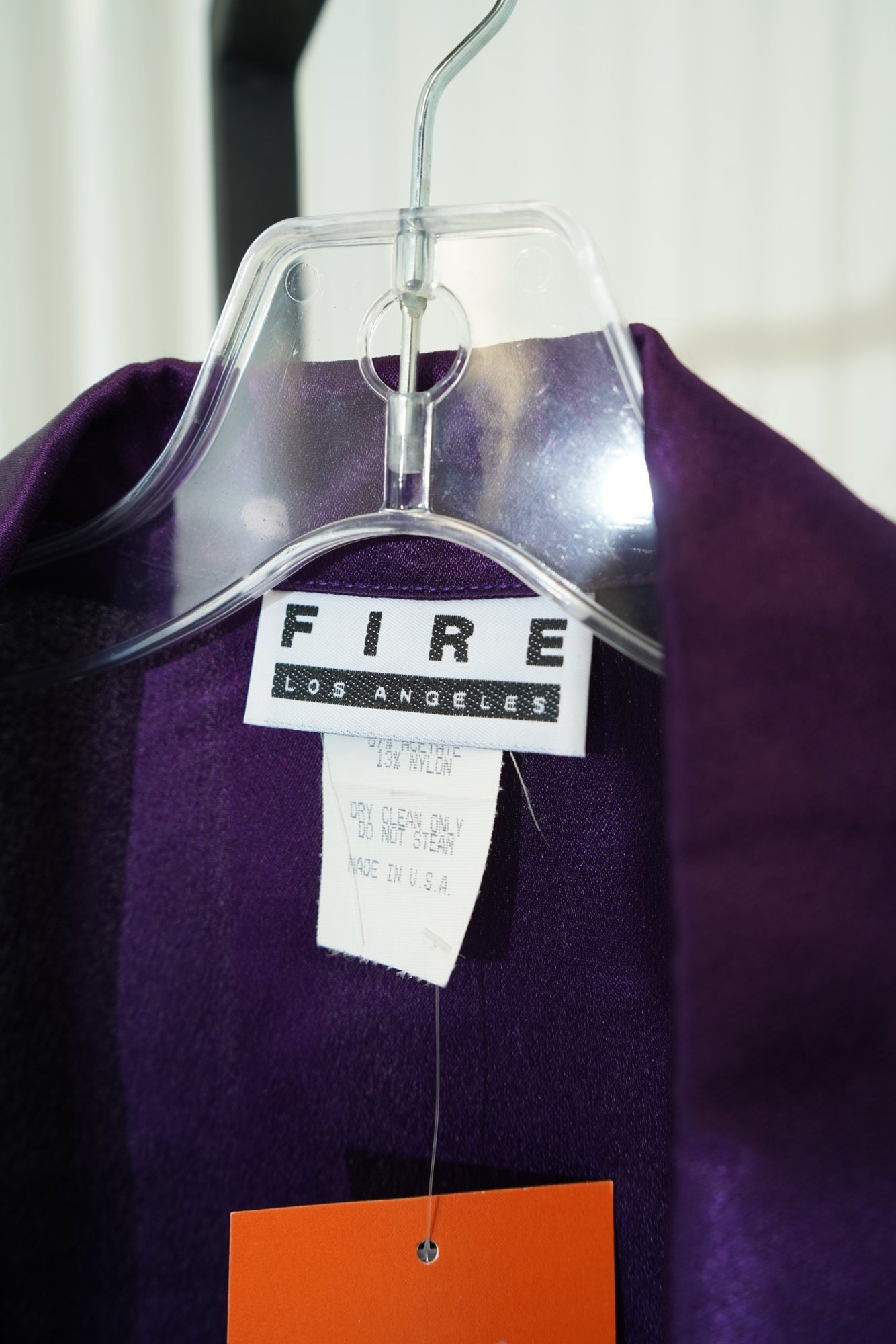 80s/90s FIRE Los Angeles Purple Satin Lapel Cropped Bolero Jacket, image 3