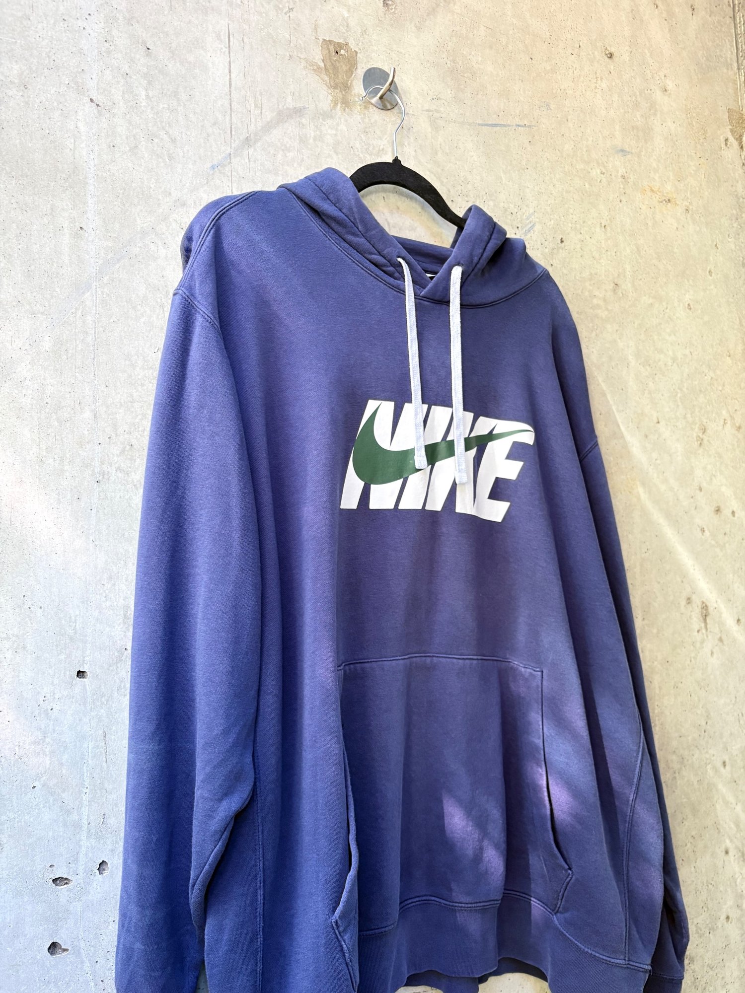 Y2K / early 2000s Prussian Blue white/green Nike hoodie, image 2