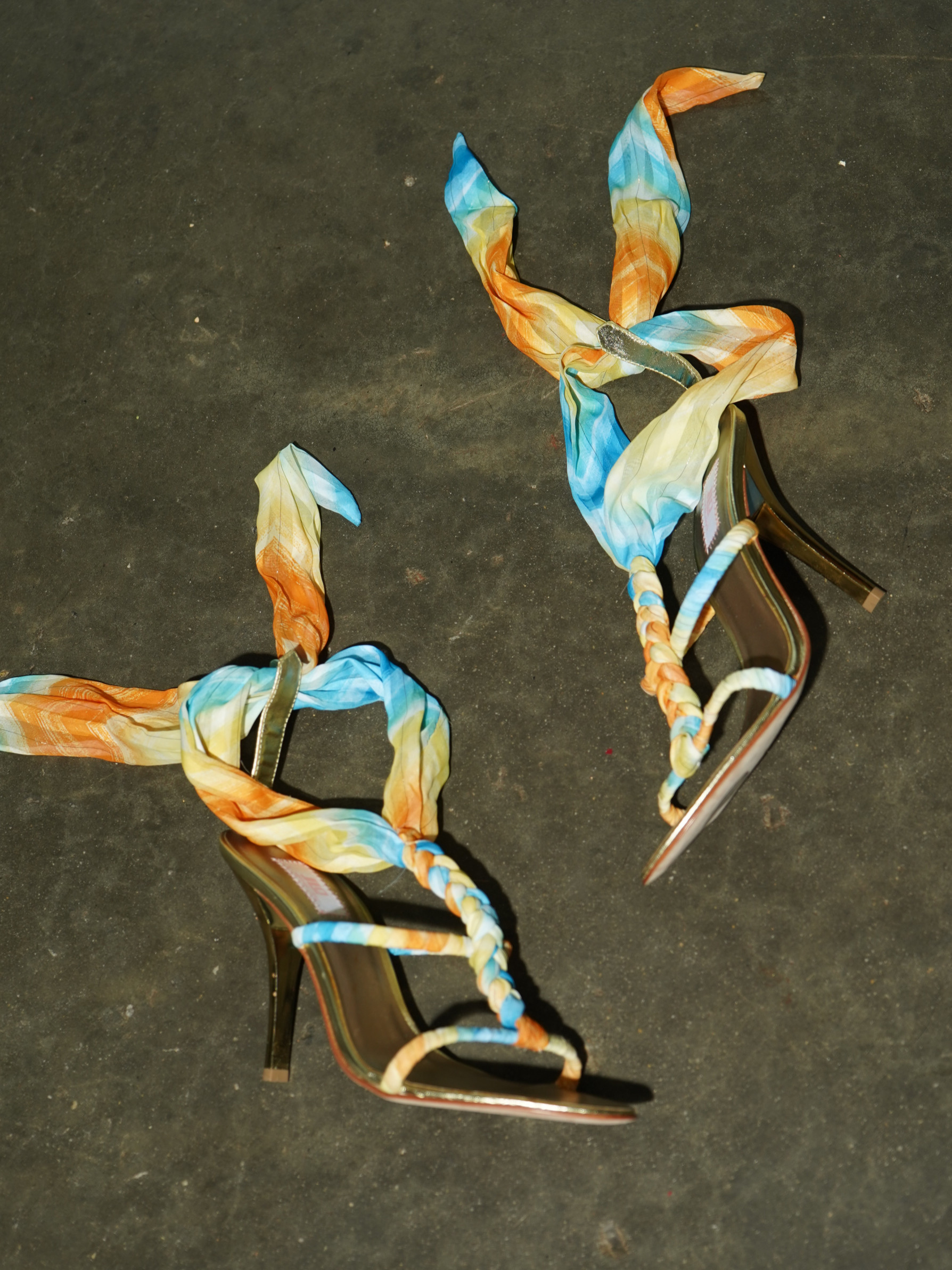 JLO Braided Silk Scarf Lace-Up Gladiator Sandal — image 2