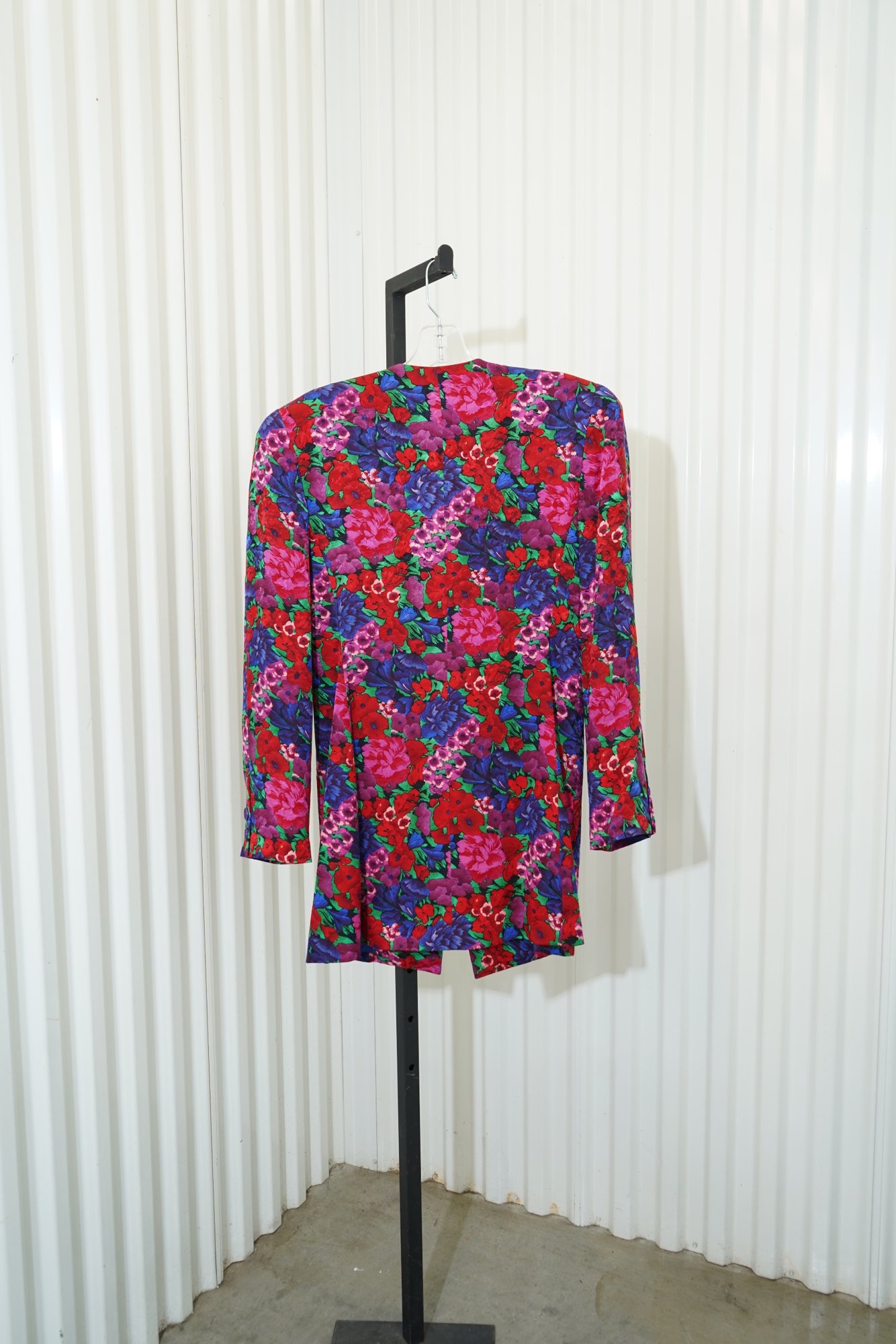 80s Constance Sanders for Richard Warren II Richard silk vibrant floral jacket, image 5