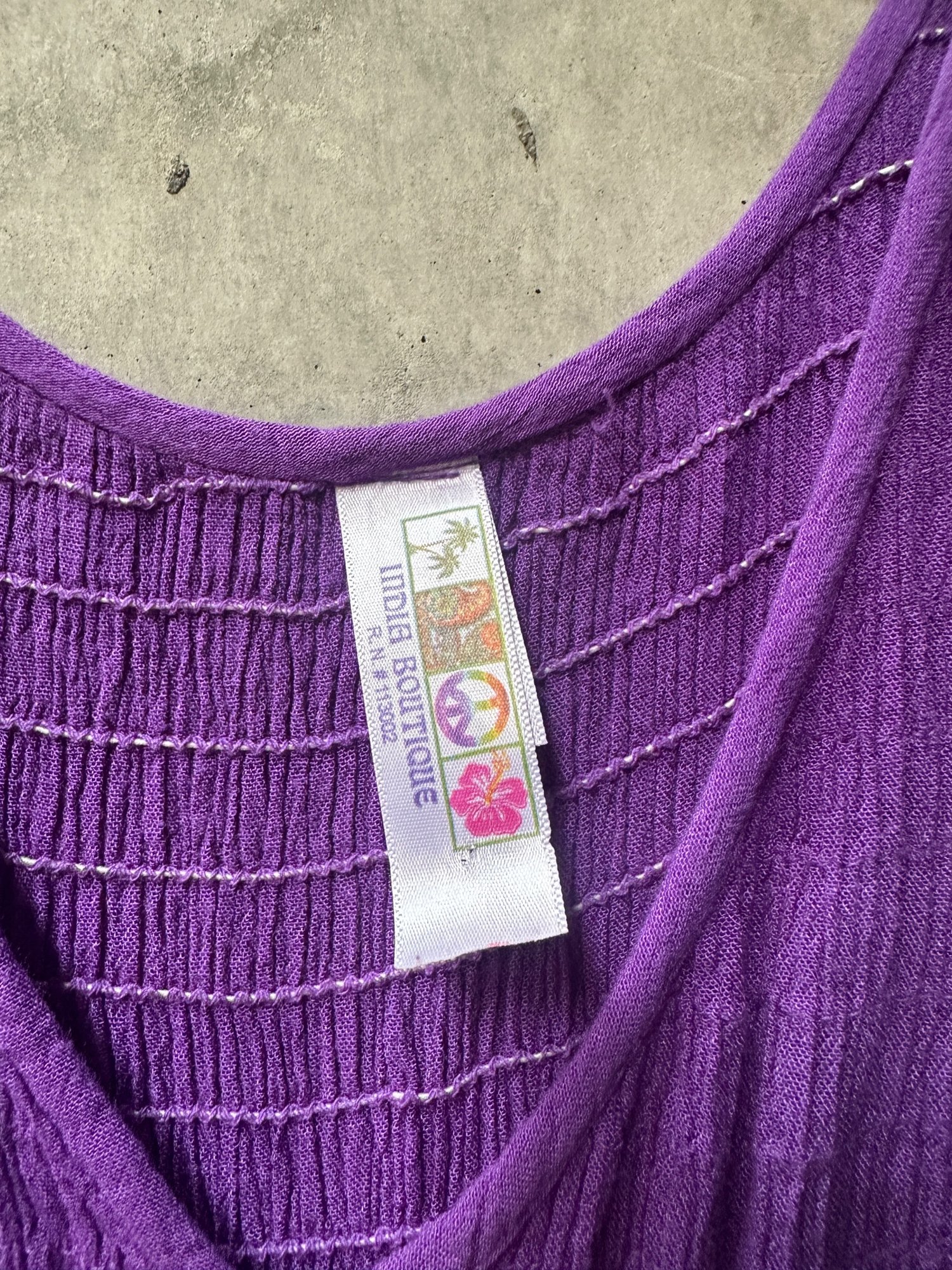 1990s-2000s India Boutique Purple Tie-Dye Sleeveless Dress, image 2