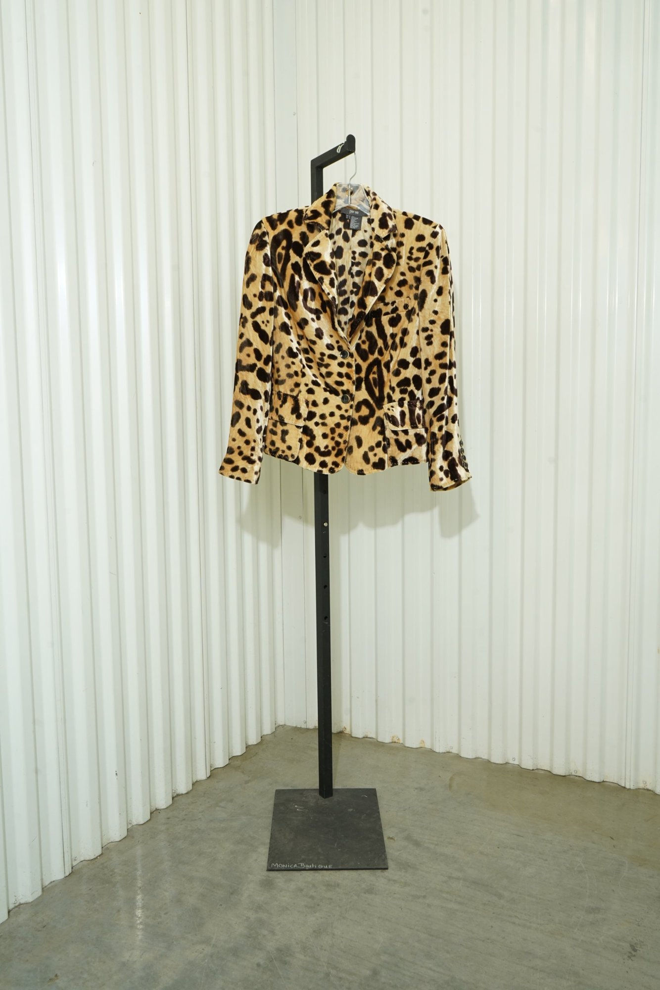 1990s-2000s per se Leopard Print Velvet Jacket